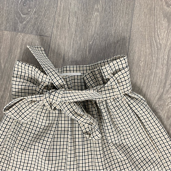 Aritzia Wilfred Gelas Shorts Paperbag High rise Waist Plaid Tie waist size 00 - Picture 7 of 13